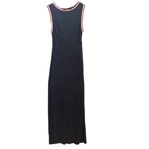 Free People Sabrina Maxi‎ Dress Black Tank Sleeveless Open Back Boho Size SM